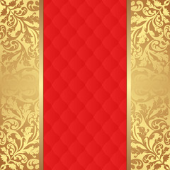 red pattern and golden ornaments