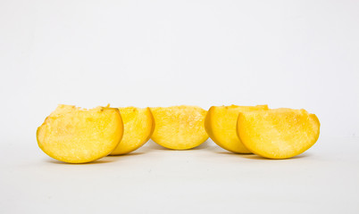 piece of Persimmon fruit on white background
