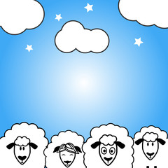 Cute sheeps postcard for each day