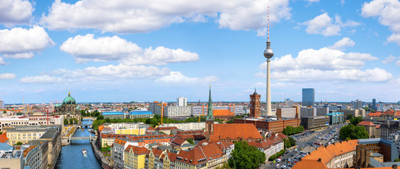 Skyline of Berlin, view of the Alexanderplatz