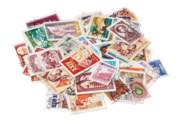 Old used postage stamps