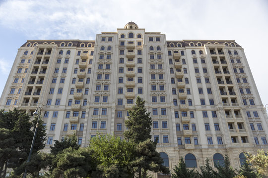 View of the architecture and buildings in Baku, in Azerbaijan.