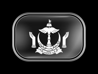 Brunei Coat of Arms. Rectangular Shape with Rounded Corners