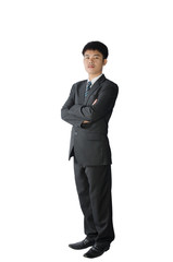 Obraz na płótnie Canvas Young Asian business man isolated on white .