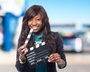 cool black-woman with clapper