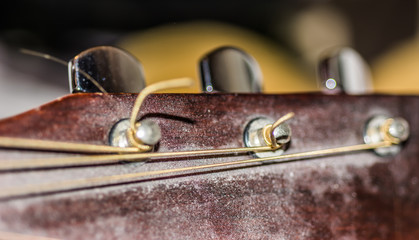 Guitar neck close up