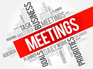 Meetings word cloud business concept