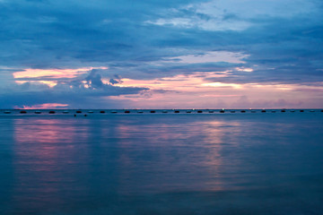 Pattaya, Thailand, Wongamat beach on sunset