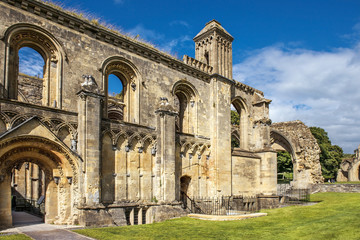 Fototapeta na wymiar ruins of Glastonbury Abbey, Somerset, England