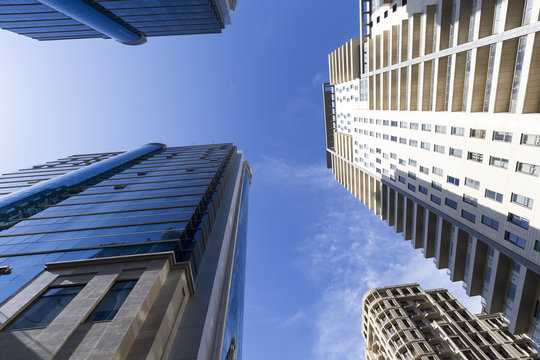 View of the architecture and buildings in Baku, in Azerbaijan. V