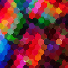 abstract background consisting of green, red, brown, orange hexagons 