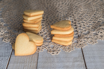 Heart shaped valentine's butter cookies