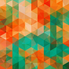abstract background consisting of red, orange, green triangles,