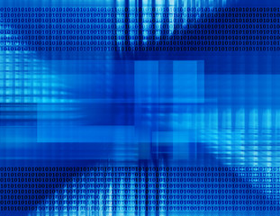 Abstract tech binary blue background 