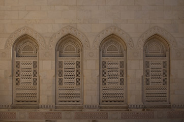Windows of the Sultan Qaboos Grand Mosque, Oman
