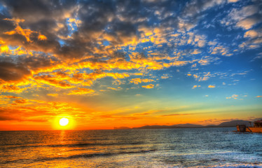 Obraz premium colorful sunset in Alghero coastline
