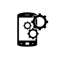 Phone spare parts for repairs. Phone support and maintenance in flat design