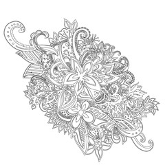 Uncolored hand drawn lined pattern