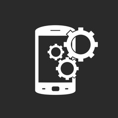 Phone spare parts for repairs. Phone support and maintenance in flat design