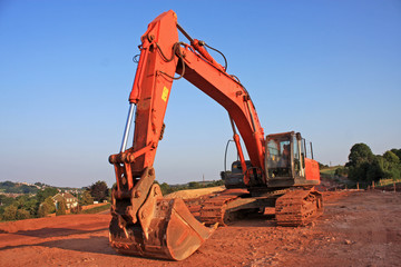 Digger on a construction site