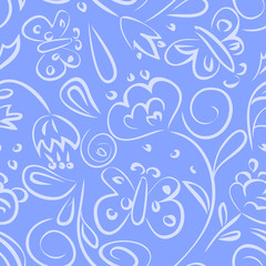 Seamless pattern with floral motifs