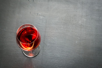 Glass of rose wine