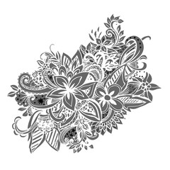 Uncolored hand drawn lined pattern