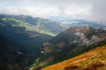 view from Volovec at Tatra mountains
