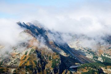 mountain peaks in clouds, Tatras
