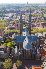 Aerial View of Old City, Delft, Holland