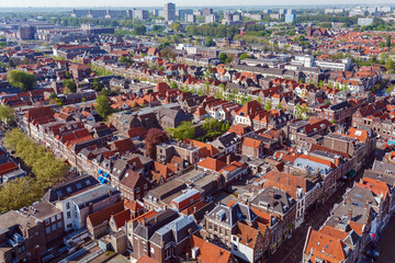Fototapeta premium Aerial View of Old City, Delft, Holland