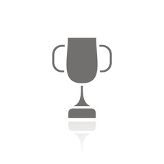Icono de trofeo deportivo con reflejo. Copa de la victoria