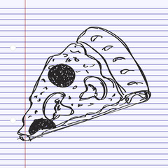 Simple doodle of a pizza