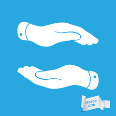 caring hands icon - protecting vector illustration