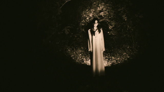 Apparitions of the female ghost in the mystical forest