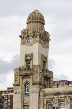 View of the architecture and buildings in Baku, in Azerbaijan.