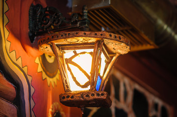 Fototapeta na wymiar included a old night lamp on the street