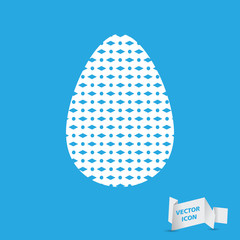 Easter egg sign icon with geometric pattern. Easter tradition sy