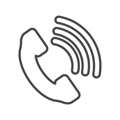 Telephone receiver vector icon - thin line art design