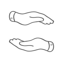 linear caring hands icon - protecting vector illustration