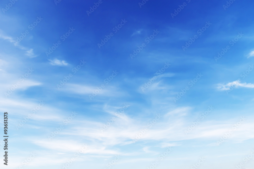 Wall mural fantastic soft white clouds against blue sky background