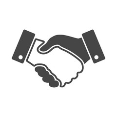 black handshake design icon - vector illustration