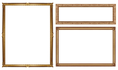 collection brown vintage frame isolated on white background, cli - 93651758