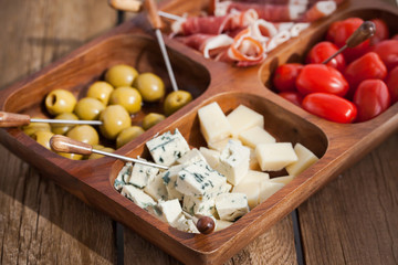 Delicious appetizers on plate