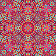 Ornamental seamless pattern. Abstract red geometrical vector 