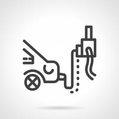 Obraz premium Car emission inspection simple line vector icon