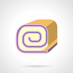 Obraz premium Biscuit roll flat color vector icon