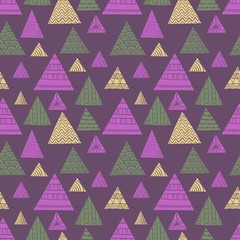 Doodle Triangle Seamless Pattern