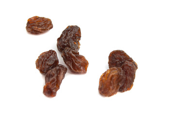 tasty raisins on white
