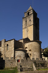 Fototapeta na wymiar chuch of Sant Llorenç de la Muga, Alt Emporda, Girona province, Spain